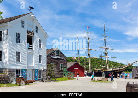 Joseph Conrad square-truccate nave museo di Mystic Seaport Maritime museum di Mystic, Connecticut, Stati Uniti d'America Foto Stock