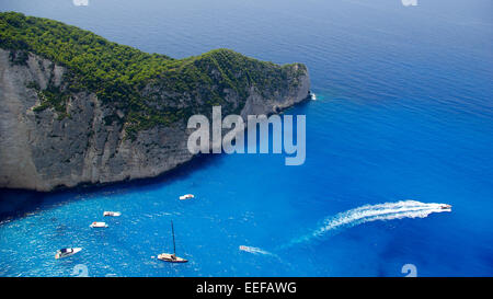 Navagio Beach - Shipwreck a Zante Island, Grecia Foto Stock