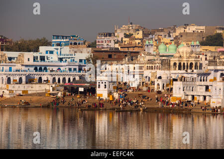 India Rajasthan, Lago di Pushkar Foto Stock
