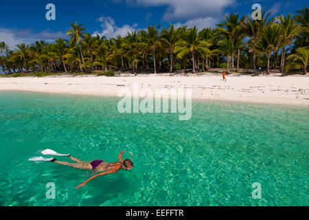 Snorkeling off Fadol Isola, Kai, ISOLE MOLUCCHE, INDONESIA Foto Stock