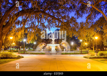 Il Savannah, Georgia, Stati Uniti d'America al Forsyth park fontana. Foto Stock