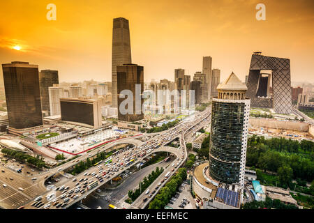 Pechino, Cina Distretto finanziario dello skyline della citta'. Foto Stock