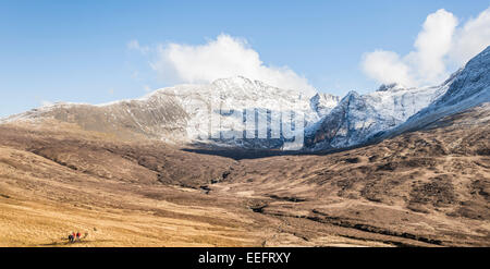 Pool di fata via nella Cuillin a Skye in Scozia. Foto Stock