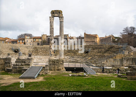 Teatro romano, Théâtre antique d'Arles, Arles, Bouches-du-Rhone, Francia Foto Stock