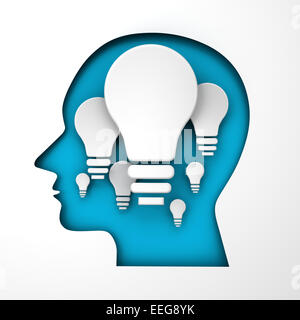 Idea concetto con copyspace, 3D render Foto Stock