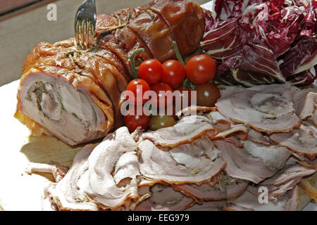 Essen, Ernaehrung, Speisen, schlemmen, kaltes, Buffet, Italien, italienisch, Spezialitaeten, Genuss, cibo, still life, Sachaufna Foto Stock