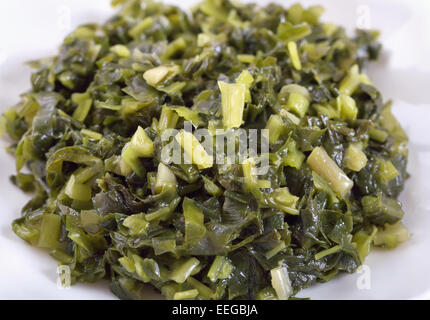 In casa la canning - affettato Ramsons closeup marinati Foto Stock