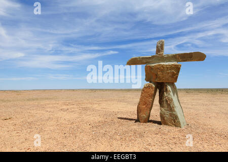 La scultura in pietra, vicino Marree, Sud Australia Foto Stock