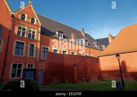 Una vista posteriore dell hospice Comtesse museum, Lille, Francia Foto Stock