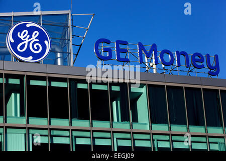 Logo GE Money Bank, segno Praga Foto Stock