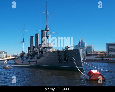 Incrociatore Aurora a San Pietroburgo - Russia Foto Stock