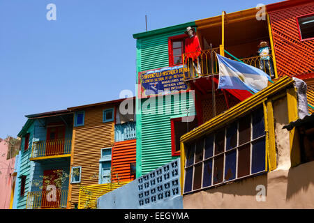 Colorati edifici storici in via Caminito la boca Capital Federal Buenos aires repubblica di Argentina sud america Foto Stock