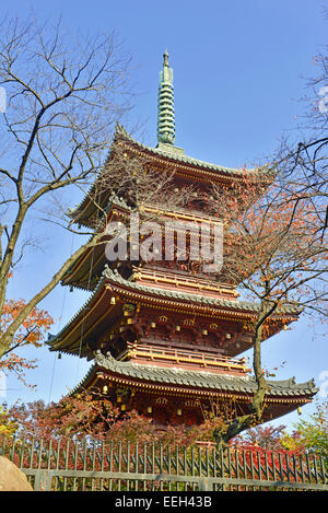 Pagoda al Santuario Toshogu nel Parco di Ueno, Tokyo, Giappone Foto Stock