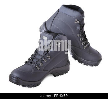 Escursionismo boot (Sentiero escursionistico) isolato su sfondo bianco Foto Stock