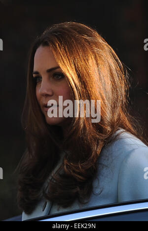 Londra, Regno Unito. 19 gennaio, 2015. Caterina, duchessa arriva al Kensington Aldrige Academy. Credito: ZUMA Press, Inc./Alamy Live News Foto Stock