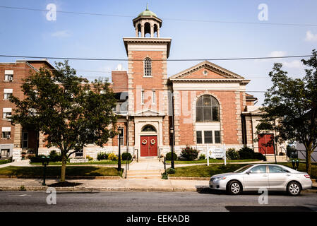 La prima Chiesa Presbiteriana, S. Queen Street, Martinsburg, West Virginia Foto Stock