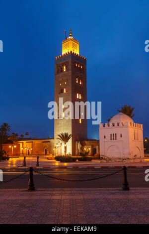 La Moschea di Koutoubia. Marrakech. Il Marocco. Il Nord Africa. Africa Foto Stock