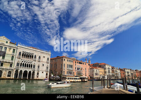 Grand Canal Grande con Palazzo Ca' d'Oro, Venezia, Italia, Cirrocumulus Foto Stock
