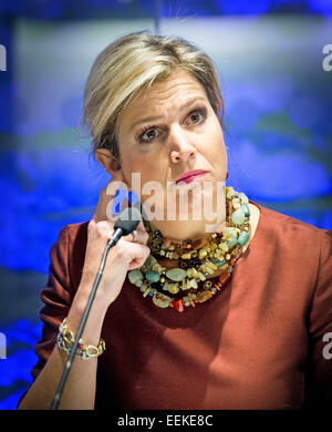 Londra, Regno Unito. Xix gen, 2015. Regina Maxima dei Paesi Bassi assiste l'inclusione finanziaria: la prossima mossa in avanti conferenza in America Square Conference Centre on gennaio 19, 2015 a Londra, Inghilterra. Foto: Patrick van Katwijk/ point de vue fuori - nessun filo SERVICE -/dpa/Alamy Live News Foto Stock