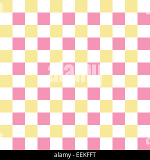 Rosa, Bianco e giallo a scacchi modello senza giunture Foto Stock