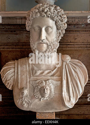 Romano Imperatore Commodo, r. 180-192 CE. Roma Museo Capitolino Italia Italiano Foto Stock