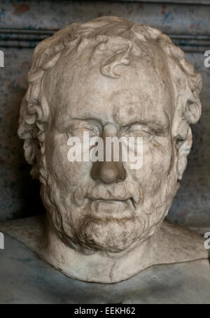 Busto di Aeschine. Marmo, copia romana dopo un originale greco della fine del 4th secolo a.C. Museo Capitolino di Roma Italiano (Escines 389 – 314 a.C. era uno statista greco e uno dei dieci oratori Attici). Foto Stock