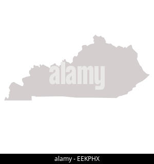 Stato del Kentucky mappa isolato su uno sfondo bianco, STATI UNITI D'AMERICA. Foto Stock