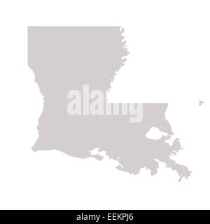 La Louisiana State mappa isolato su uno sfondo bianco, STATI UNITI D'AMERICA. Foto Stock