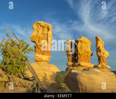 Le formazioni rocciose nel Giardino del Diavolo, Escalante, Utah, Stati Uniti Foto Stock