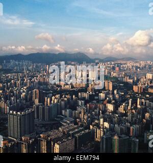 Paesaggio urbano aereo, Kowloon, Hong Kong, Cina Foto Stock