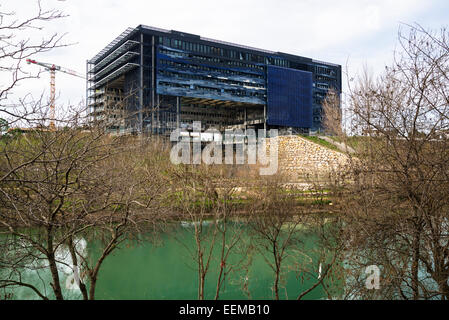 New Hotel de Ville, Municipio architetto Jean Nouvel, Montpellier, Francia Foto Stock