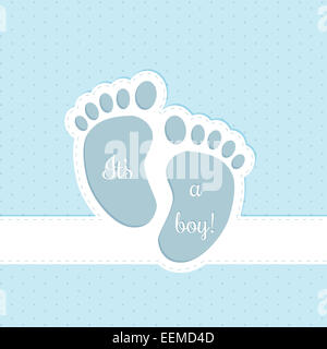 Baby shower bigliettino invito design per baby boys Foto Stock