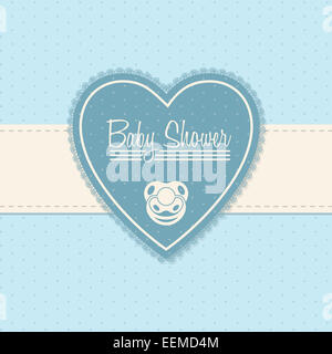 Baby shower invito design in blu con succhietto Foto Stock