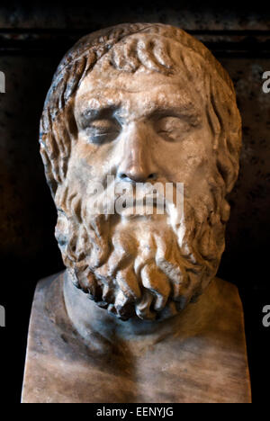 Sofocle 497/496 BC 406/405 BC (età 90) Tragedia antica tragedians greco romano Roma Museo Capitolino Italia Italiano Foto Stock