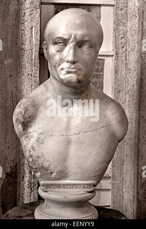 Publio Cornelio Scipione l'Africano (236-183 BC), generale nella seconda guerra punica e più della Repubblica Romana. Era il più noto per la sconfitta di Annibale Romano Roma Museo Capitolino Italia Italiano Foto Stock