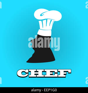 Silhouette piana chef hat. Illustrazione Vettoriale icona Foto Stock