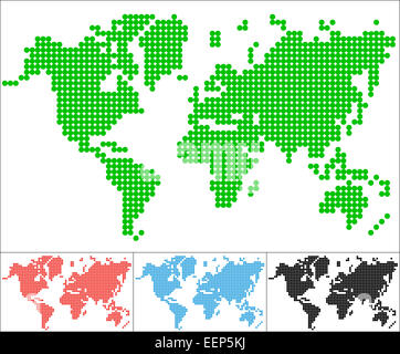 Set di dot mappa del mondo Foto Stock