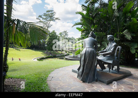 Statua di Frederick Chopin nei Giardini Botanici di Singapore. Foto Stock