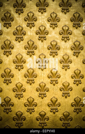 Oro Fleur de Lis sfondo Foto Stock