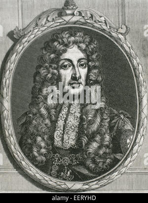 Giacomo II e VII (1633-1701). Re di Inghilterra e Irlanda come Giacomo II e re di Scozia come Giacomo VII (1685-1688). Ritratto. Incisione. Foto Stock