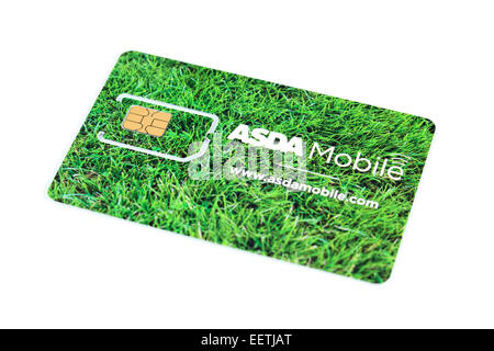 ASDA mobile scheda SIM con standard e nocro sim Foto Stock