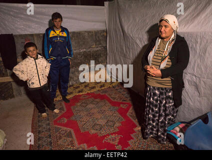 Yezedi rifugiati da Sinjar, Duhok, Kurdistan, Iraq Foto Stock