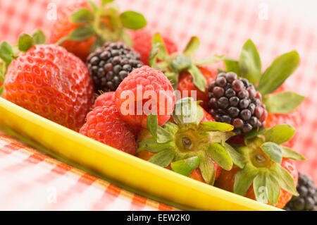 Piatto di frutti di bosco misti Foto Stock