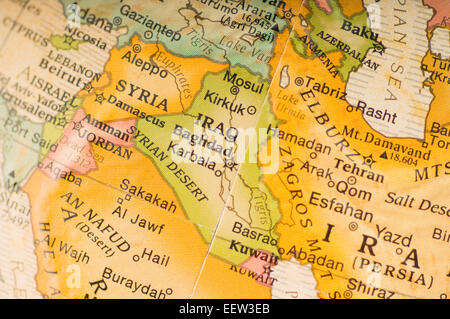 Mappa dell'Iraq Foto Stock