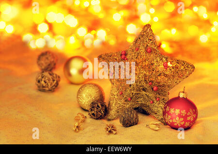 Sfondo di natale con lampadina e Foto Stock