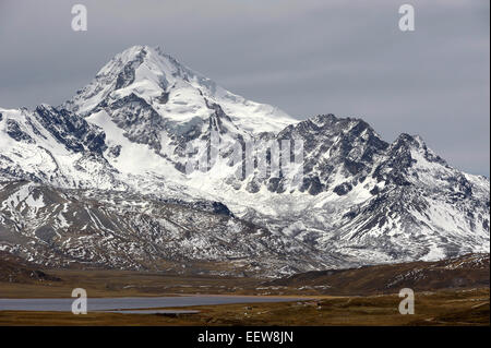 Il vertice della Bolivia il settimo più alti di montagna, il Nevada Huayna Postosi, sorge ad un'elevazione di 19,969 piedi. (6088m). Foto Stock