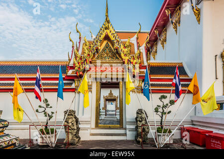 Tempio interno dettagli Wat Pho tempio di Bangkok in Thailandia Foto Stock