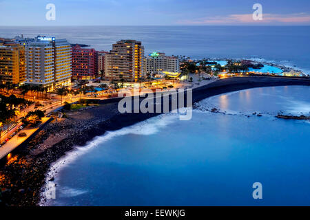 Playa Martianez, Puerto de la Cruz, Tenerife, Isole Canarie, Spagna Foto Stock