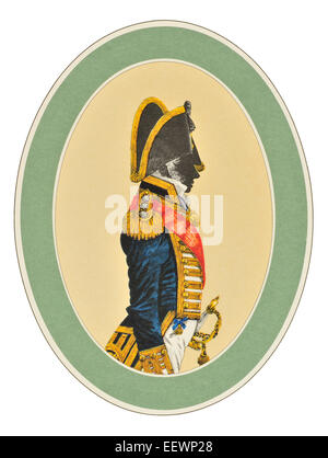 Admiral vestito completo 1812 1825 Sua Maestà la Royal Navy blu bianco rosso uniforme cerimoniale marittimo navale marine Impero Britannico Foto Stock