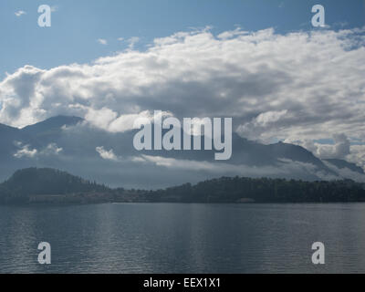 Vista da Cadenabbia sul Lago di Como in Italia Foto Stock